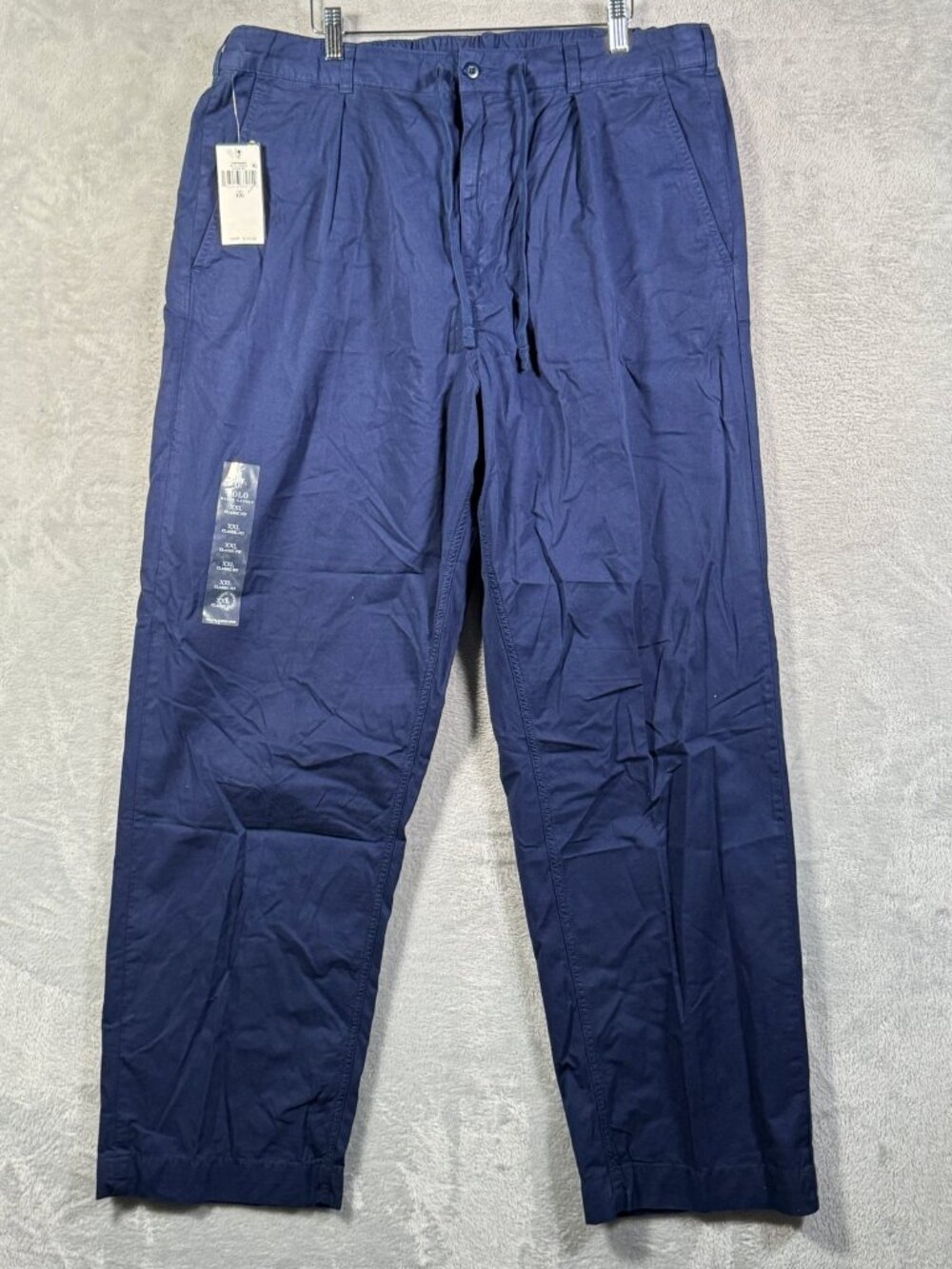 Polo Ralph Lauren Prepster Easy Pants Mens XXL Navy Blue Pleated Drawstring $125